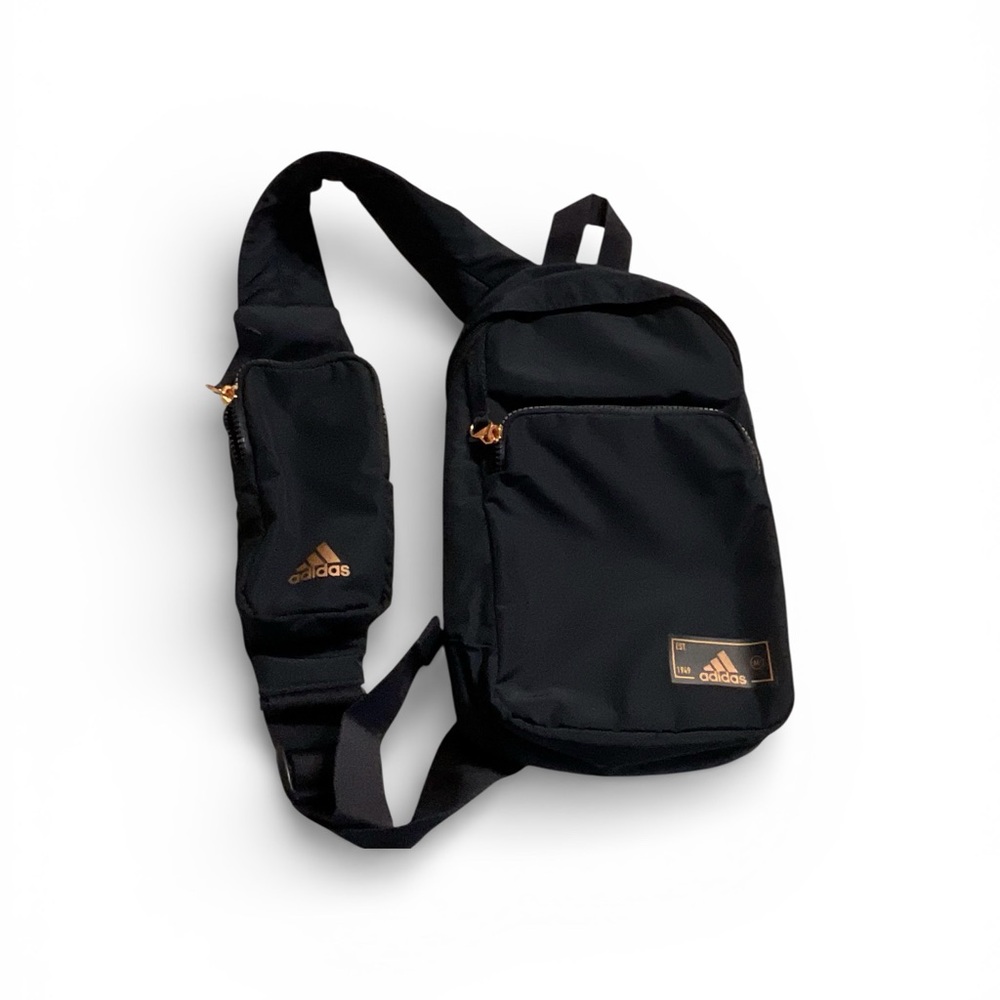 Adidas Men's Black Belt Bag with Gold Details